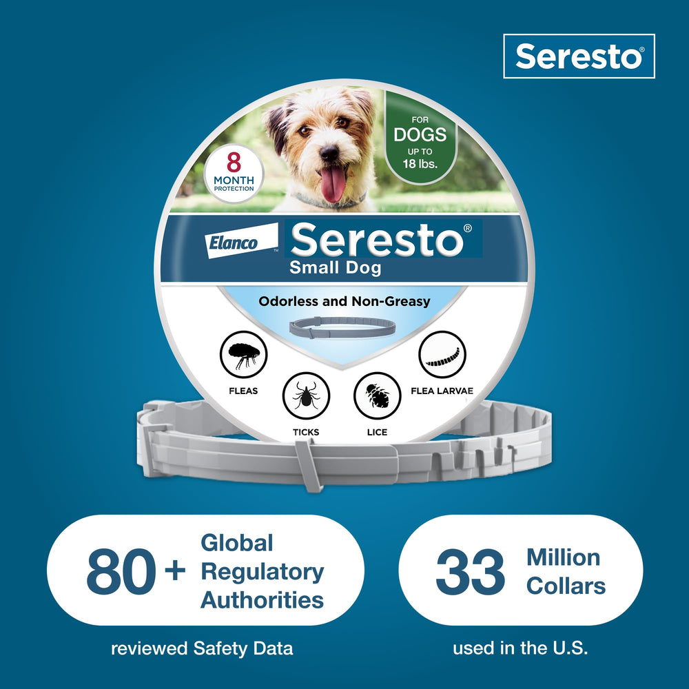 Seresto collar para perro pequeño, libre de olor, cómodo de usar.