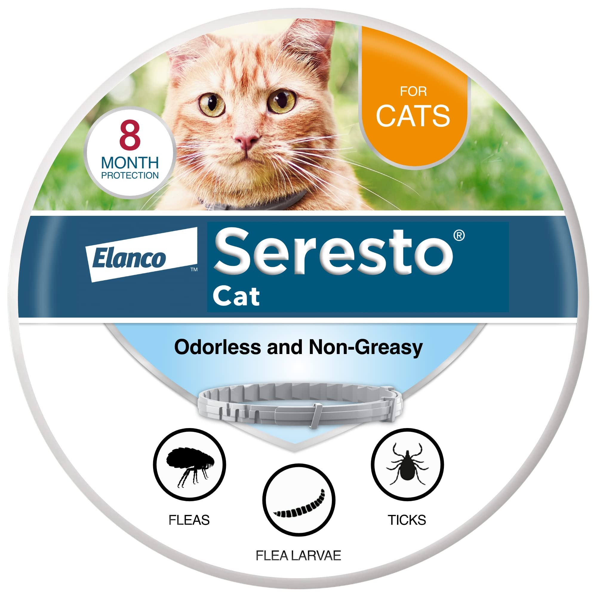 Collar Seresto para gato con instalación simple y segura para protección continua.