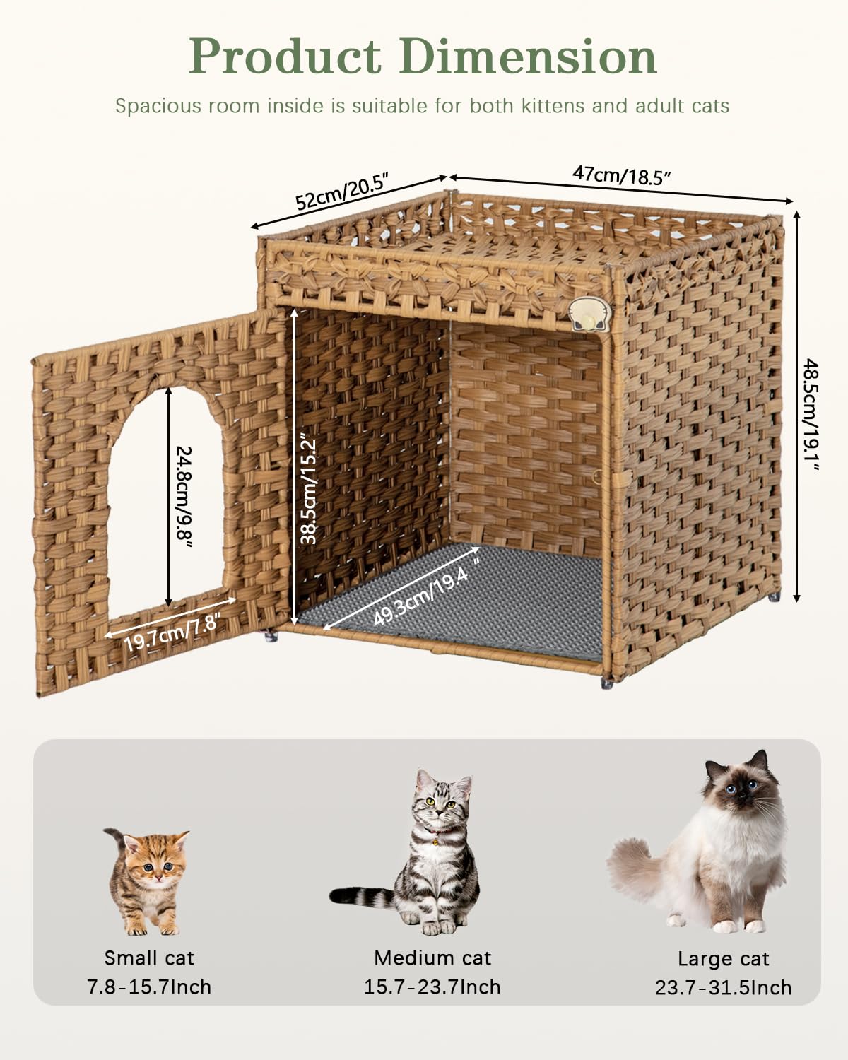 SETVSON puerta con imagen de gato que facilita apertura suave.