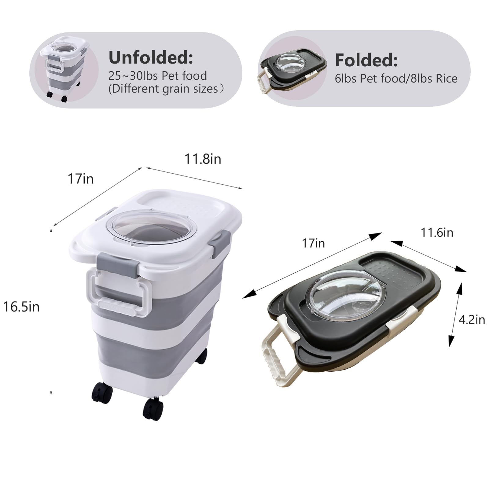 SEWIU 2-pack colapsable despensa ahorro de espacio