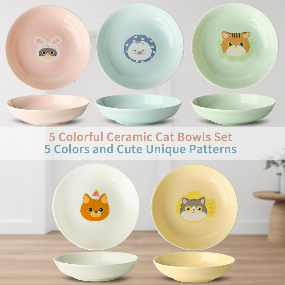 Seyatoo cuenco con diseño de gatito variado para comidas diarias.
