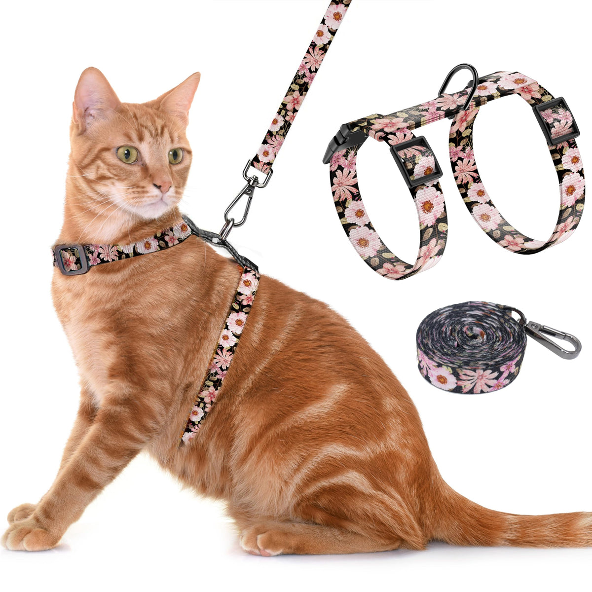 Arnés Seyezo para gatos con enfoque en escape, paseo seguro