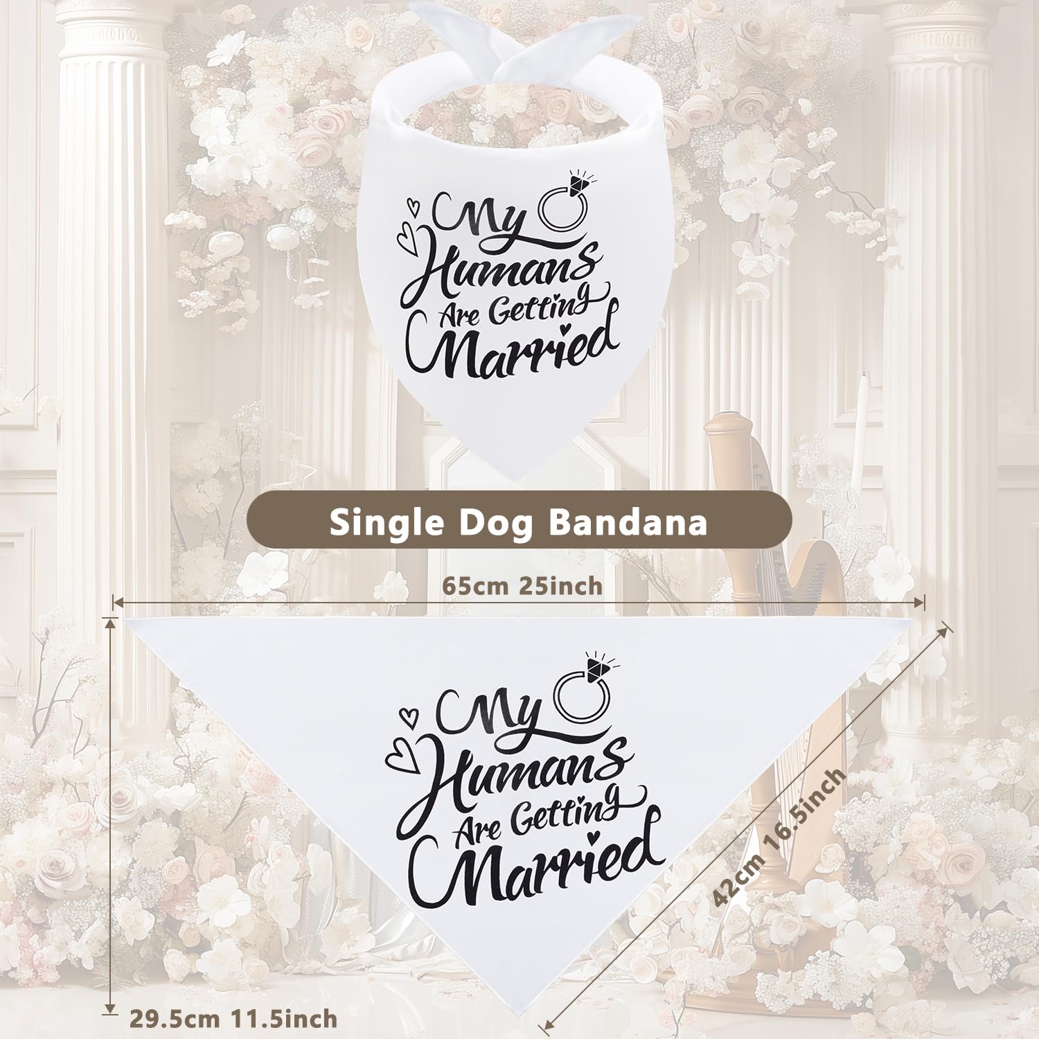 Bandana Seyezo con medidas y ajuste cómodo para el cuello del perro.