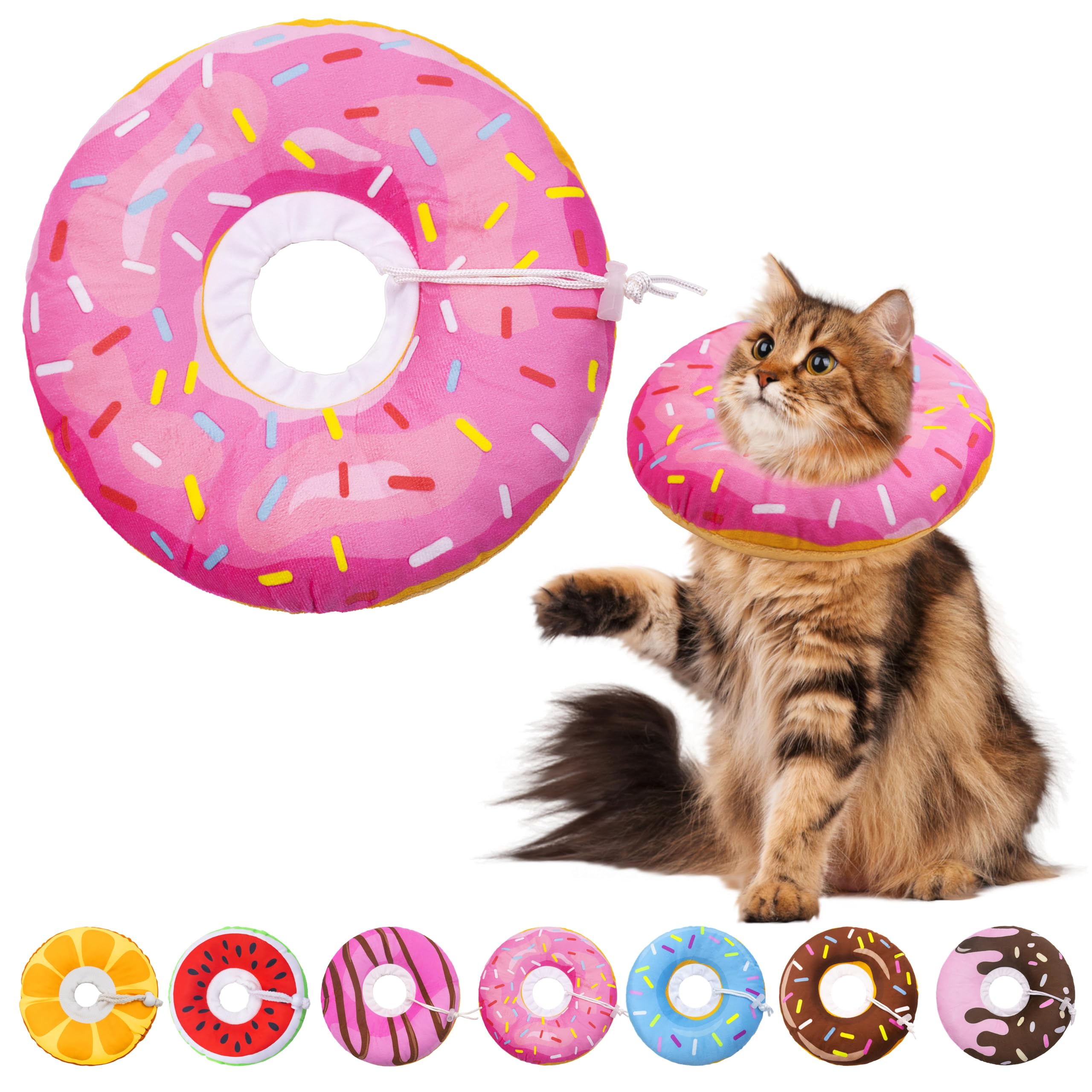 Seyezo cono gato rosado dona grande: protege heridas y permite comer, beber y moverse con comodidad.