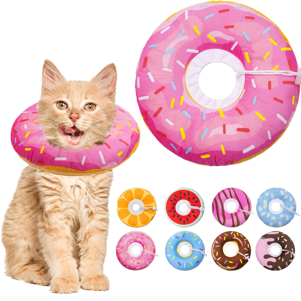 Cono suave para gato de Seyezo evita lamer heridas y facilita comer.