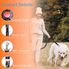 Seyezo sistema retráctil de cinturón para perro; ideal para paseos seguros.