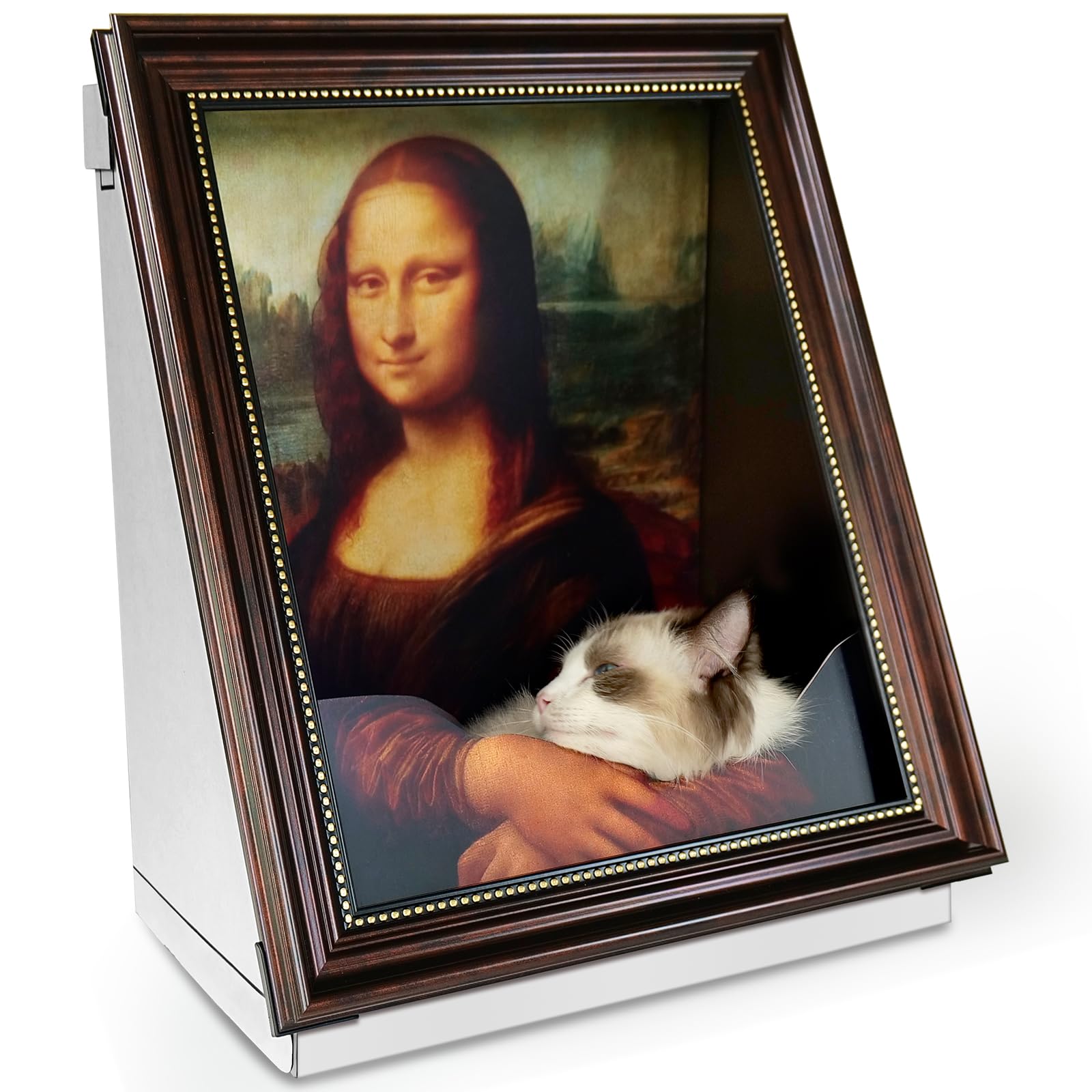 Seyõssbe Mona Lisa Cama Gato Frontal: descanso cómodo y diseño artístico.