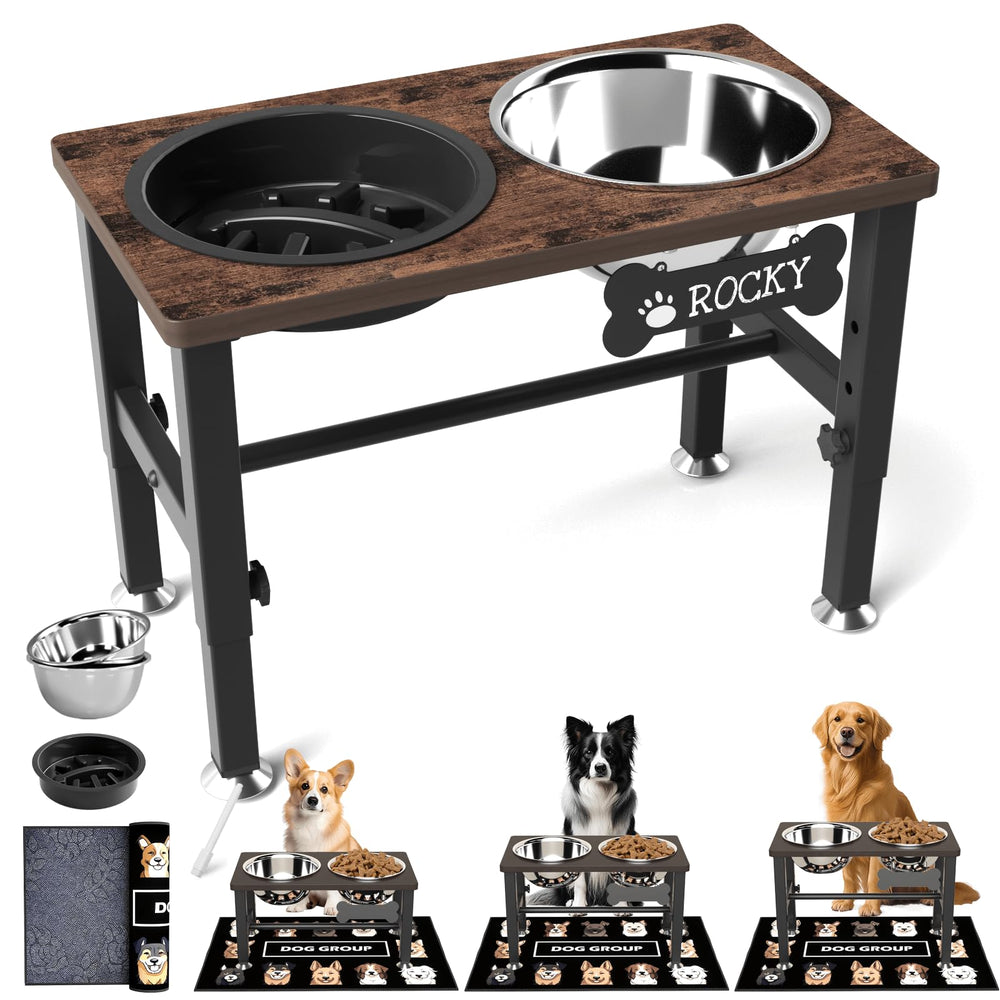 Bebedero elevado SHAINFUN para perros; altura cómoda para comer y beber.