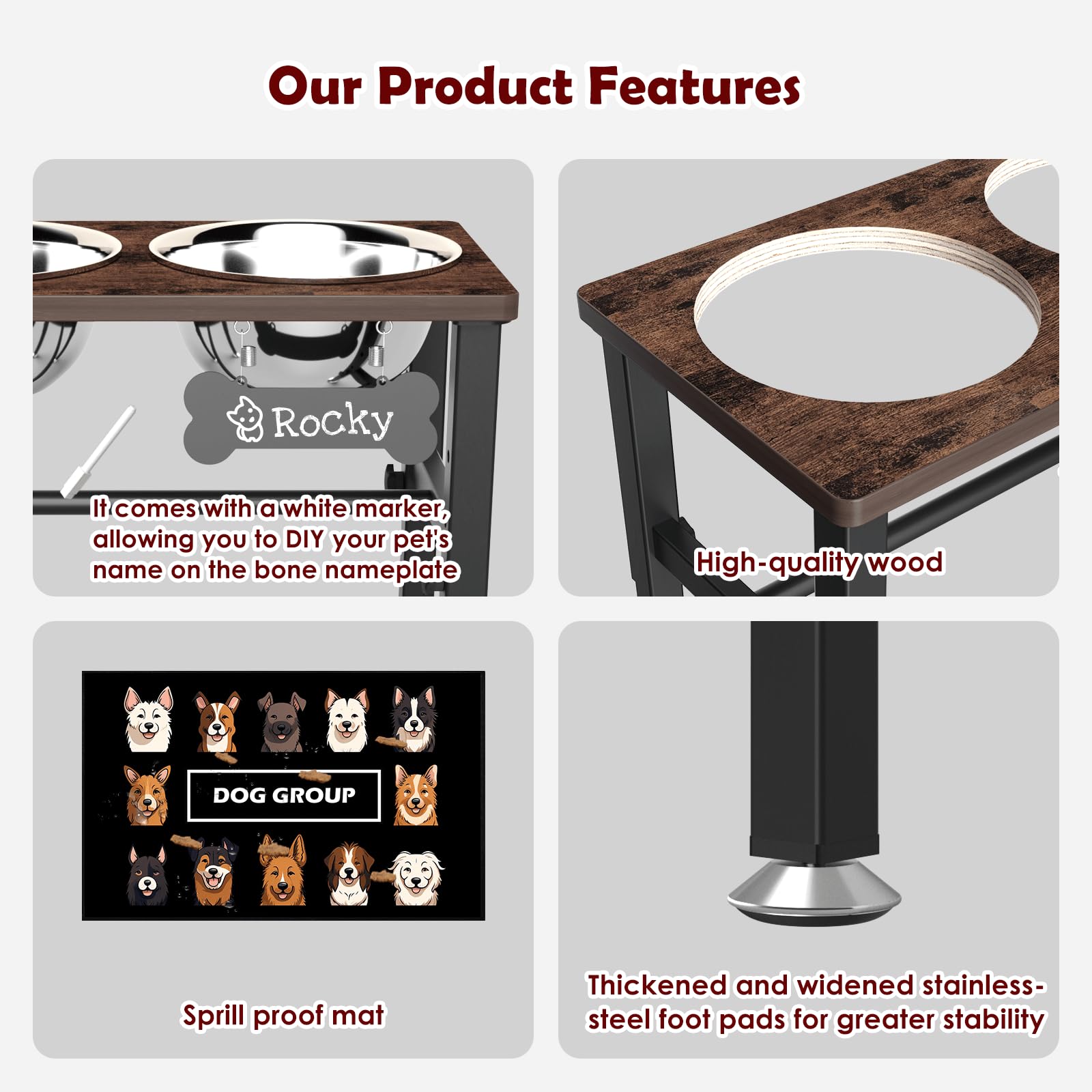 Cuencos SHAINFUN de acero inoxidable de 58 oz para comida y agua duradera.