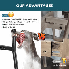 SHAINFUN soporte alto acero inox para perros grandes, durabilidad y estabilidad.
