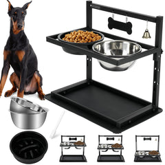 SHAINFUN soporte elevado ajustable para tazones, mejora la postura al comer.