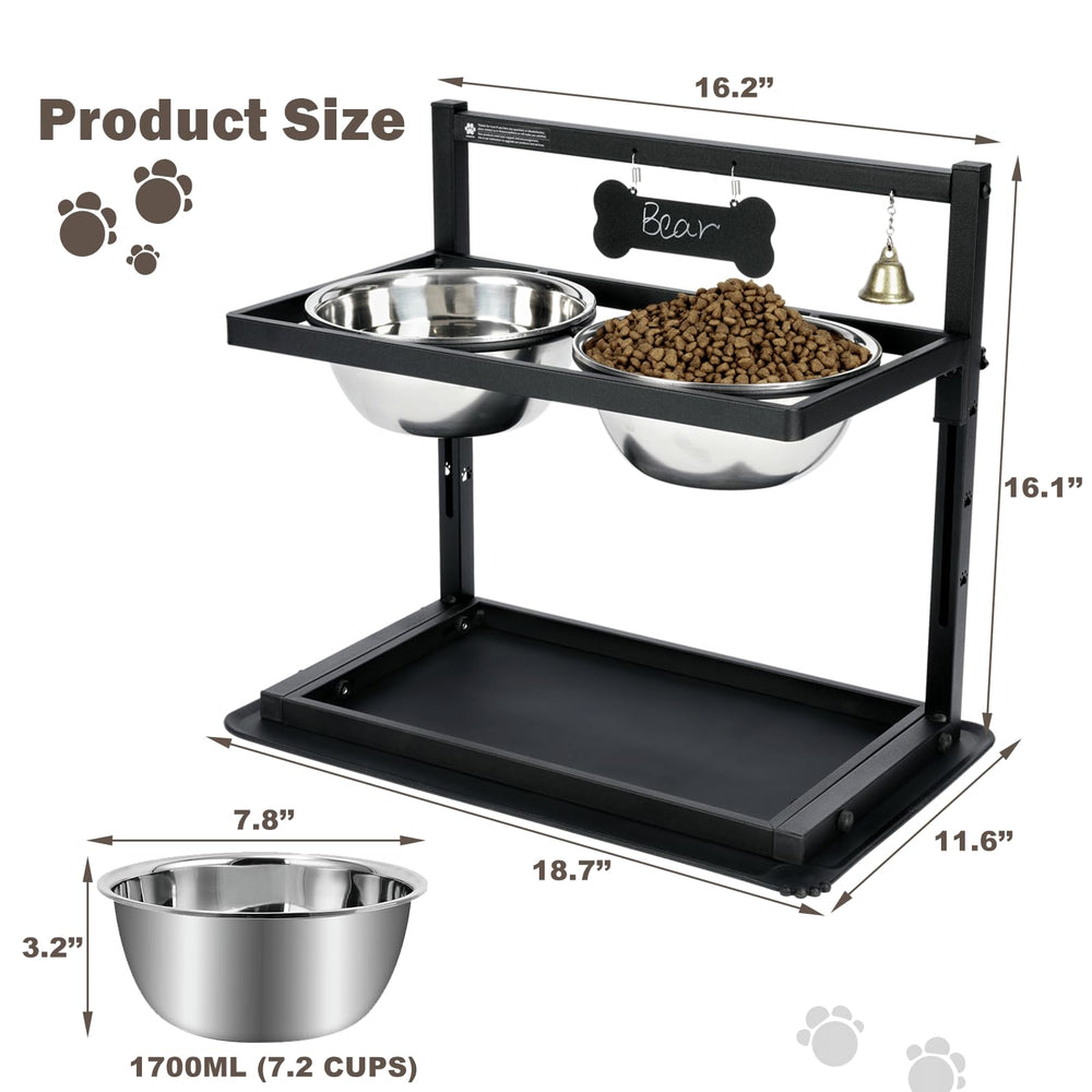 SHAINFUN tazones de acero inoxidable dobles, duraderos para perros grandes.