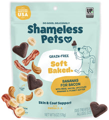 Galletas blandas Shameless Pets Bananas para Bacon en empaque, ideal para entrenamiento diario
