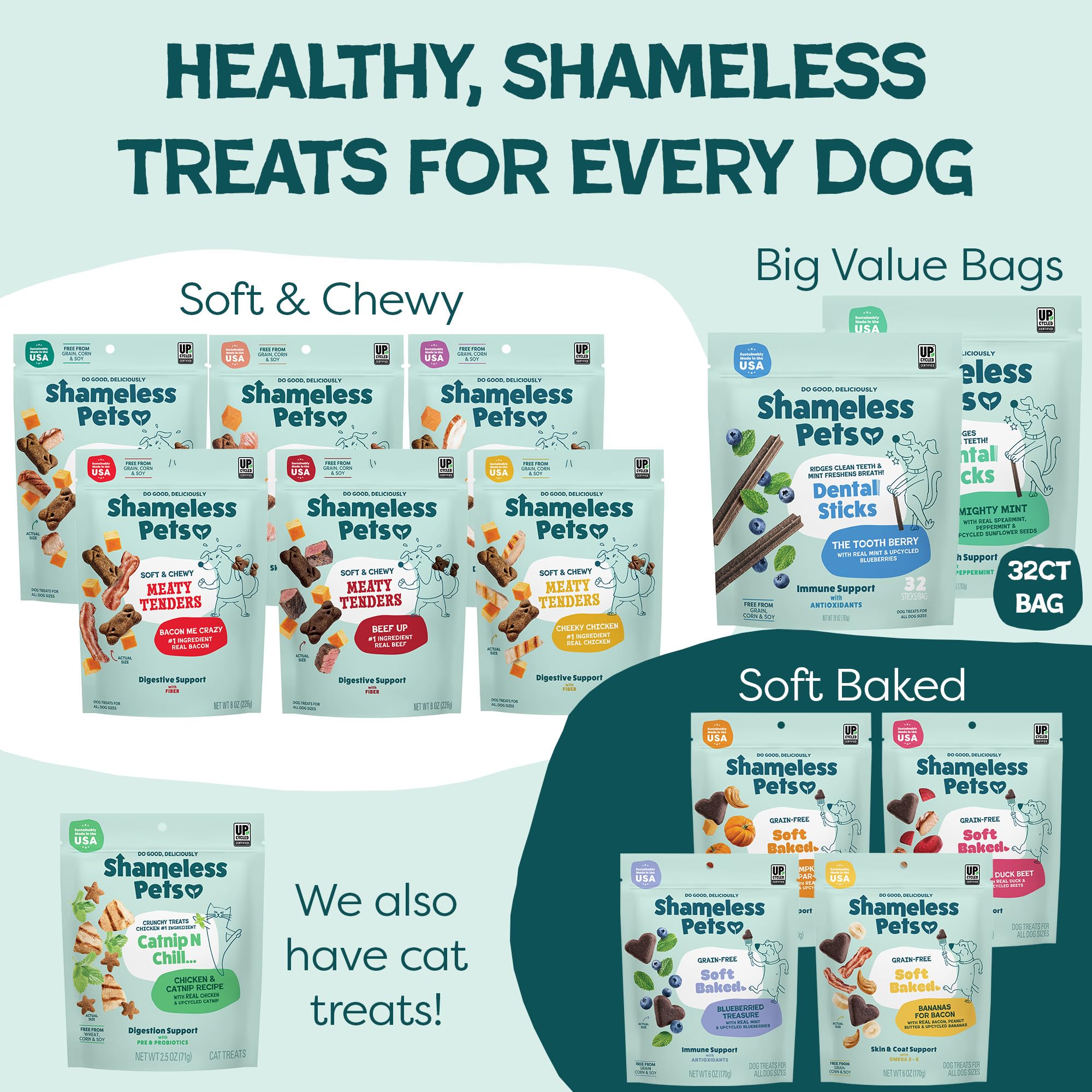 Shameless Pets Carrate Chomp paquete de 8 para nutrición diaria
