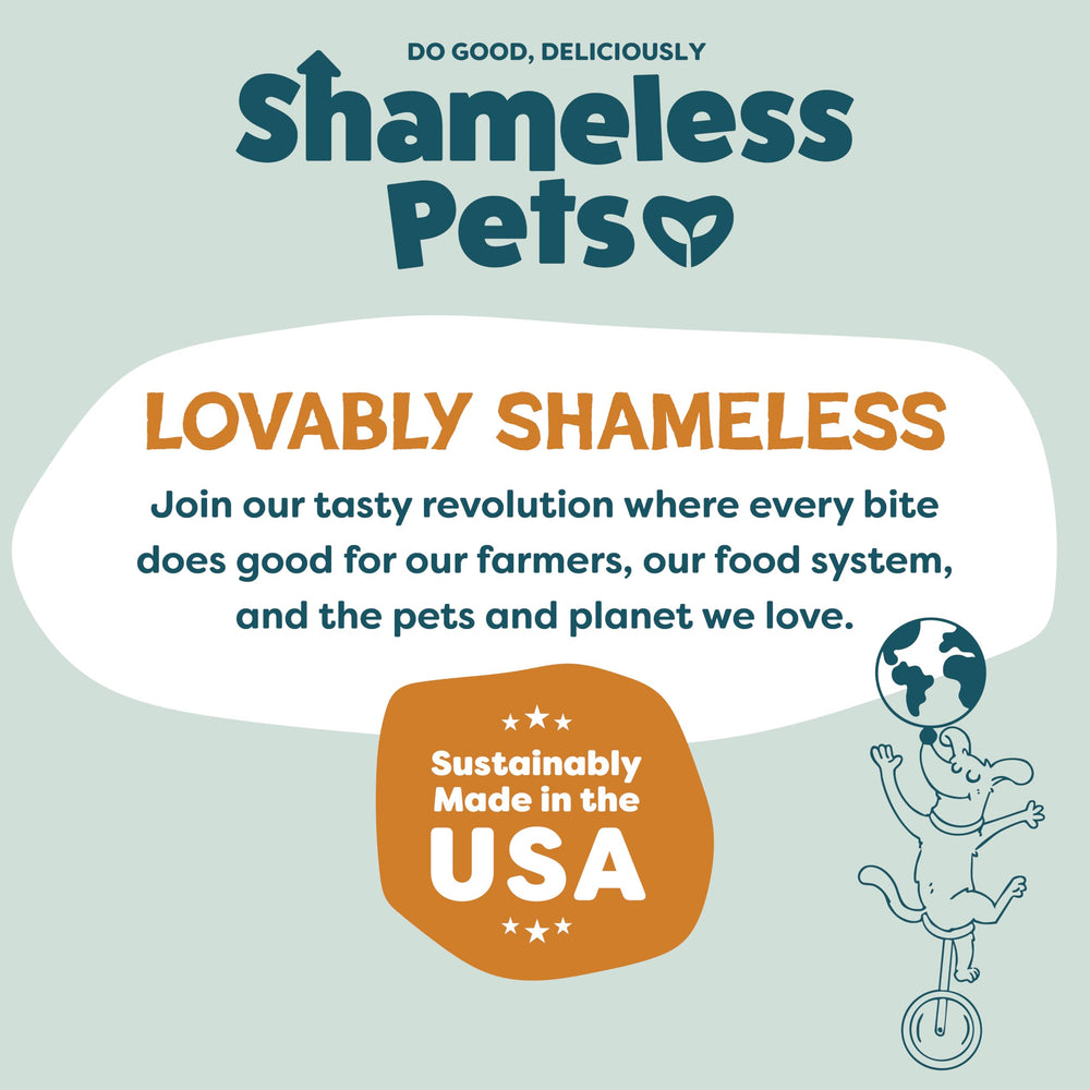 Shameless Pets Premios sabor cacahuete y hueso para perros.