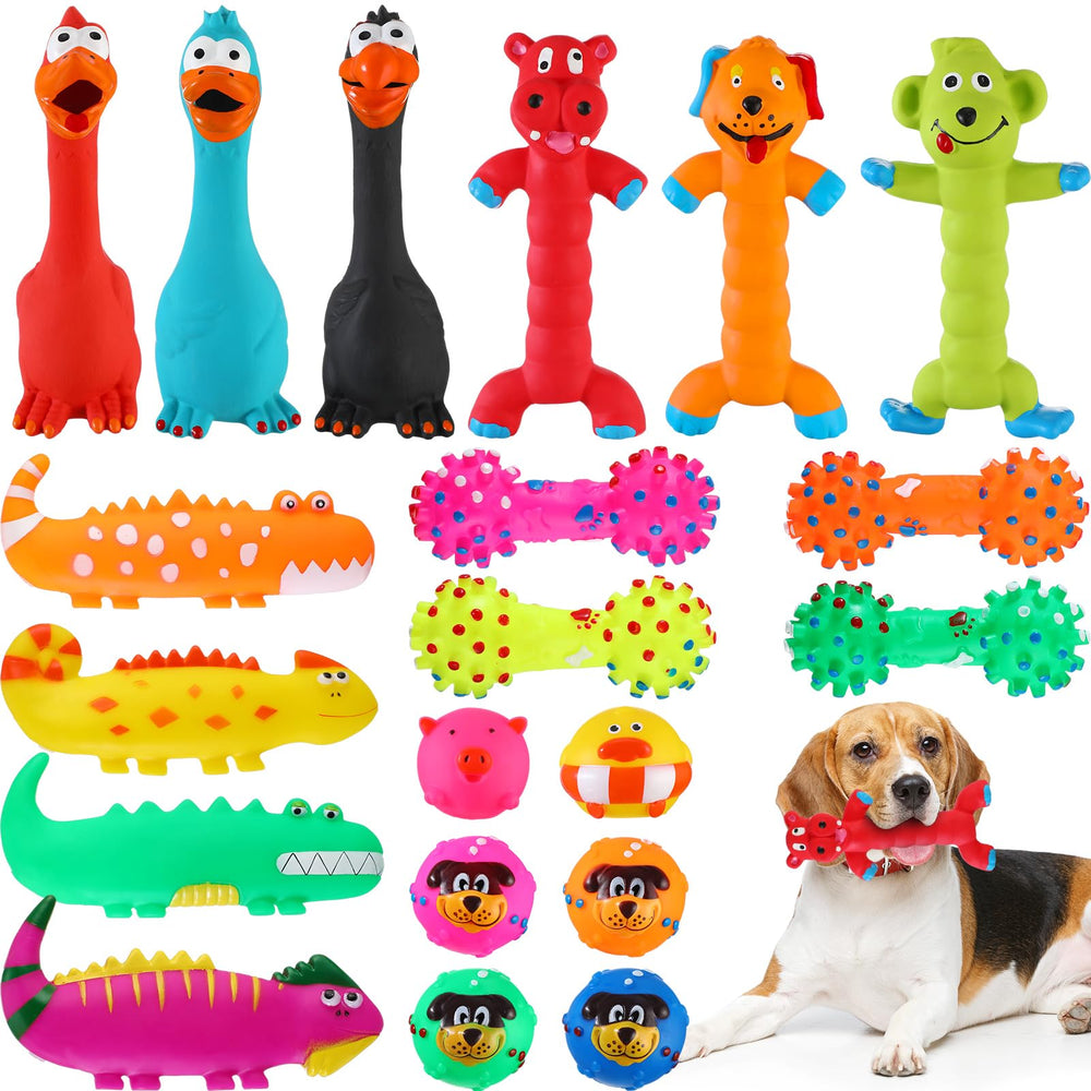 Juguetes Shappy con chirrido y variedad de animales para perros medianos y grandes.