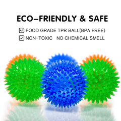 SHARLOVY bolas para perros espigas colores, ideal para entrenamiento y masticación