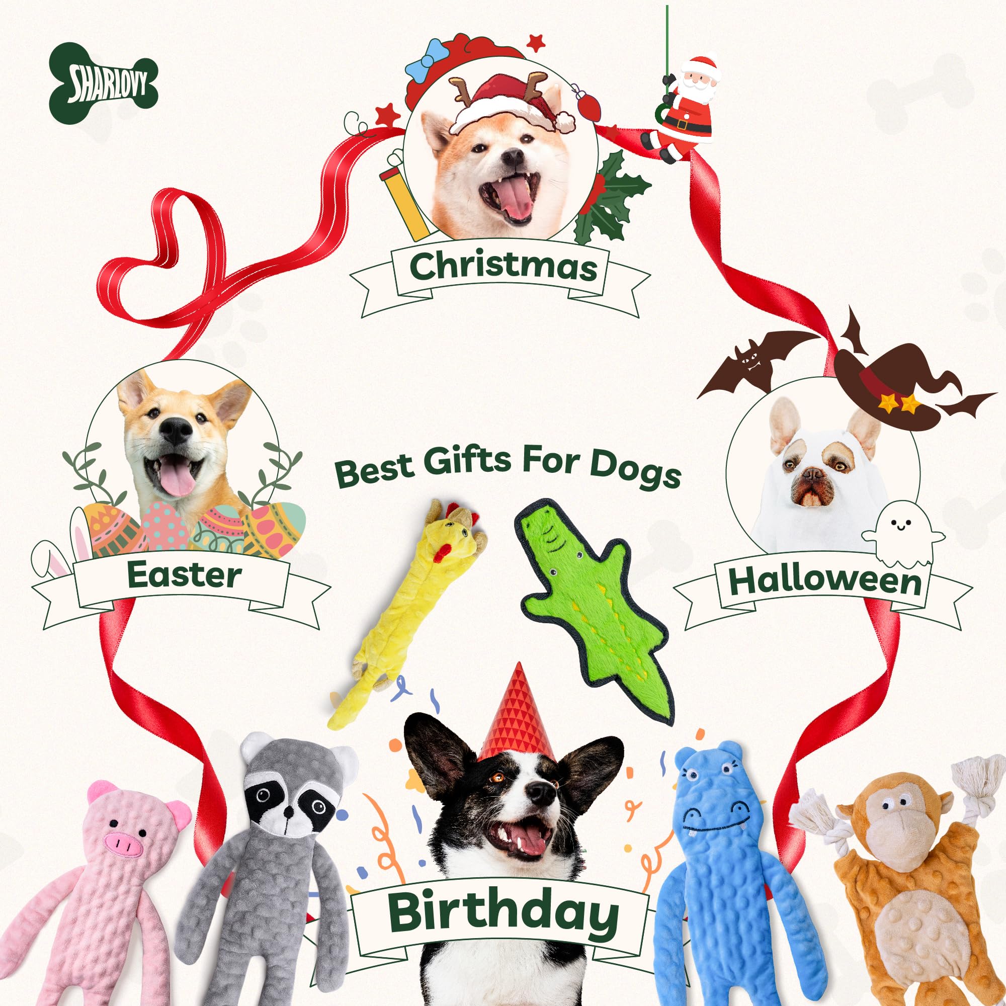SHARLOVY Regalo ideal para cumpleaños y fiestas caninas.