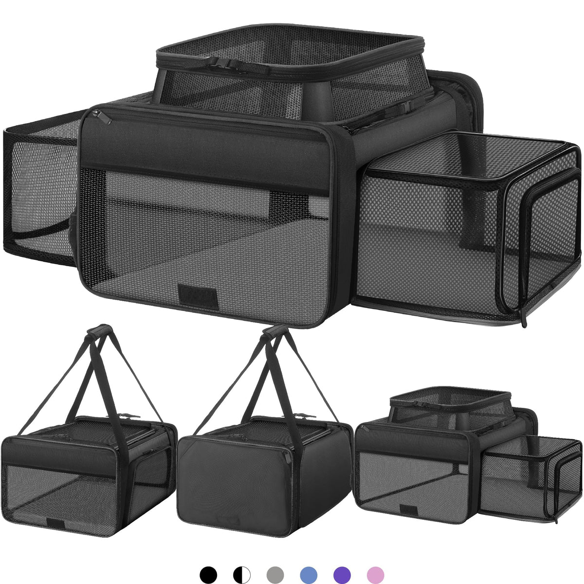 Transportín SHARLOVY para gatos con apertura superior y visión clara