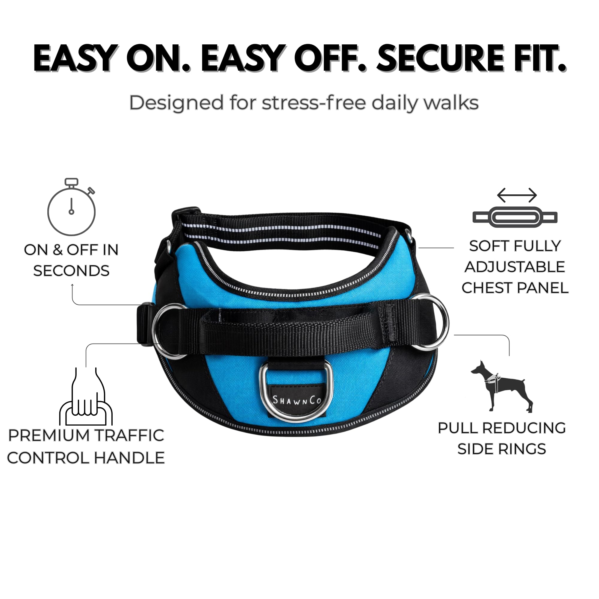 ShawnCo Essential arnés, correas ajustables para perros pequeños, medianos y grandes.