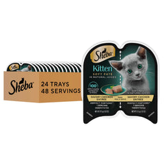 Sheba porciones perfectas para gatitos con pate de pollo, porciones individuales.