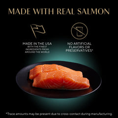 Sheba pate salmon sin cereales: opción sin granos para gatos exigentes.