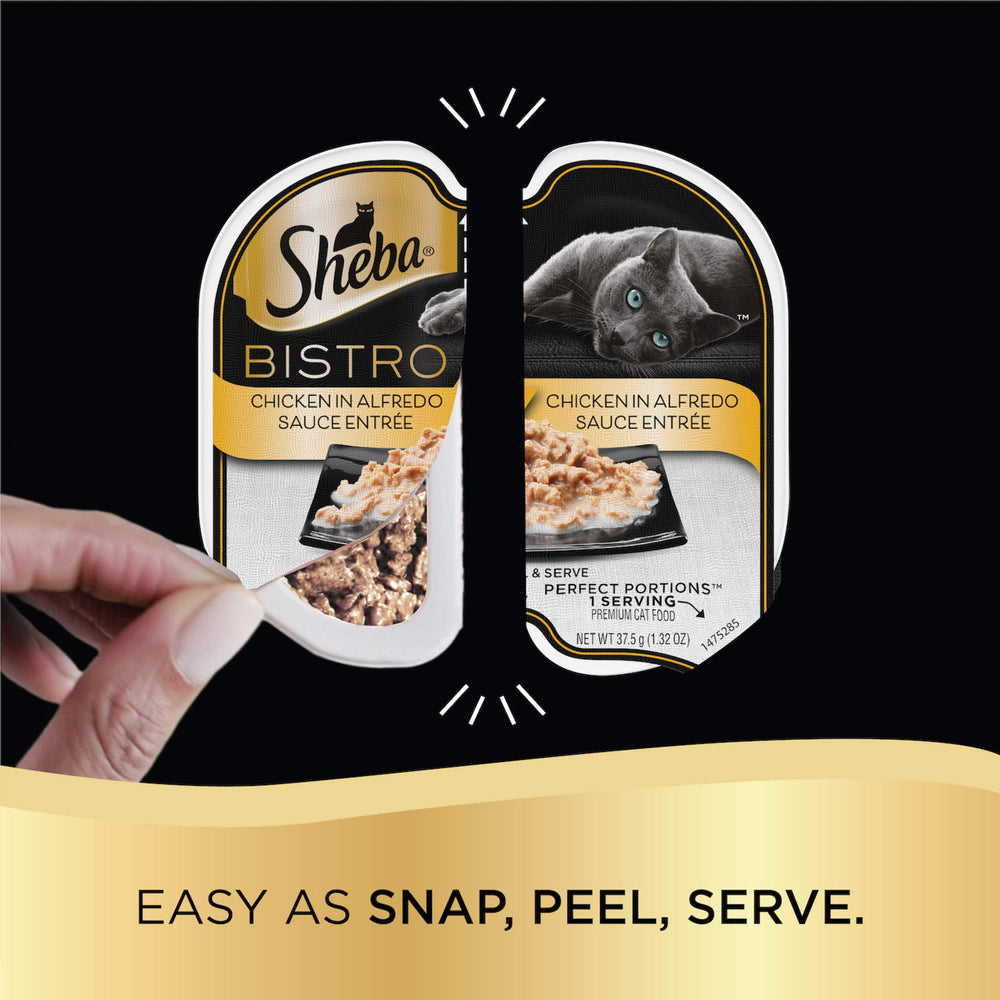 Twin-Pack de SHEBA, presentación ordenada para dos porciones por comida.