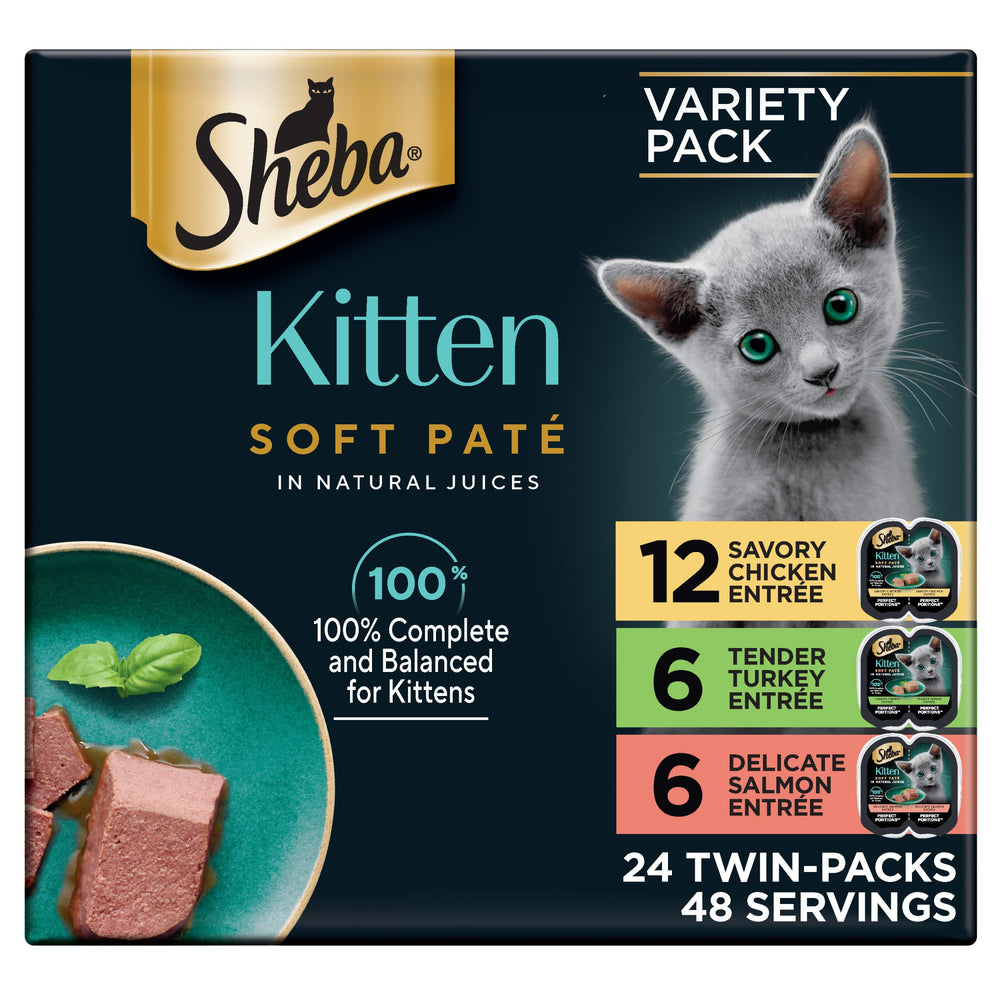 Paté de pollo de Sheba en porciones perfectas para gatitos