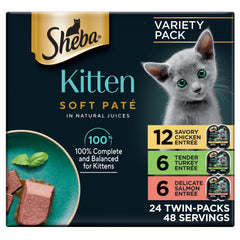 Paté de pollo de Sheba en porciones perfectas para gatitos
