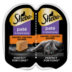 Sheba Perfect Portions Pate pollo pack doble, porciones controladas para gatos adultos