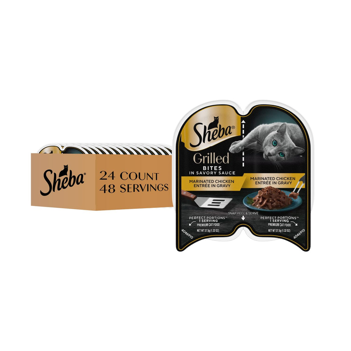 Sheba porciones perfectas trozos grillados en salsa sabrosa para bandeja, frescura asegurada