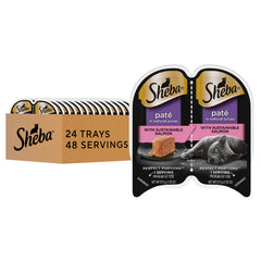 Sheba porciones perfectas pate salmon: porciones fáciles para servir comidas frescas para gatos.