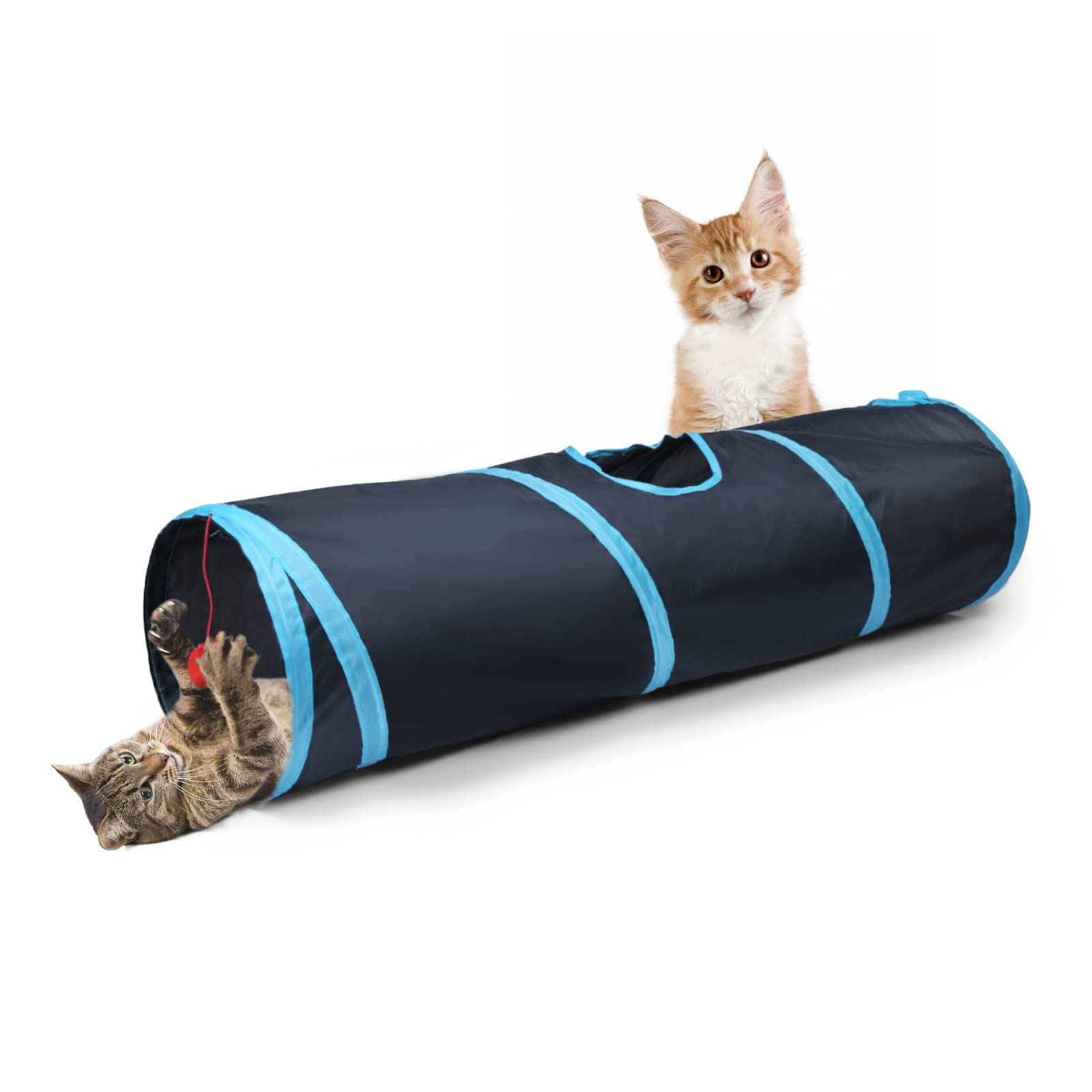 Túnel para gato Sheldamy dos vías fomenta juego independiente y exploración.