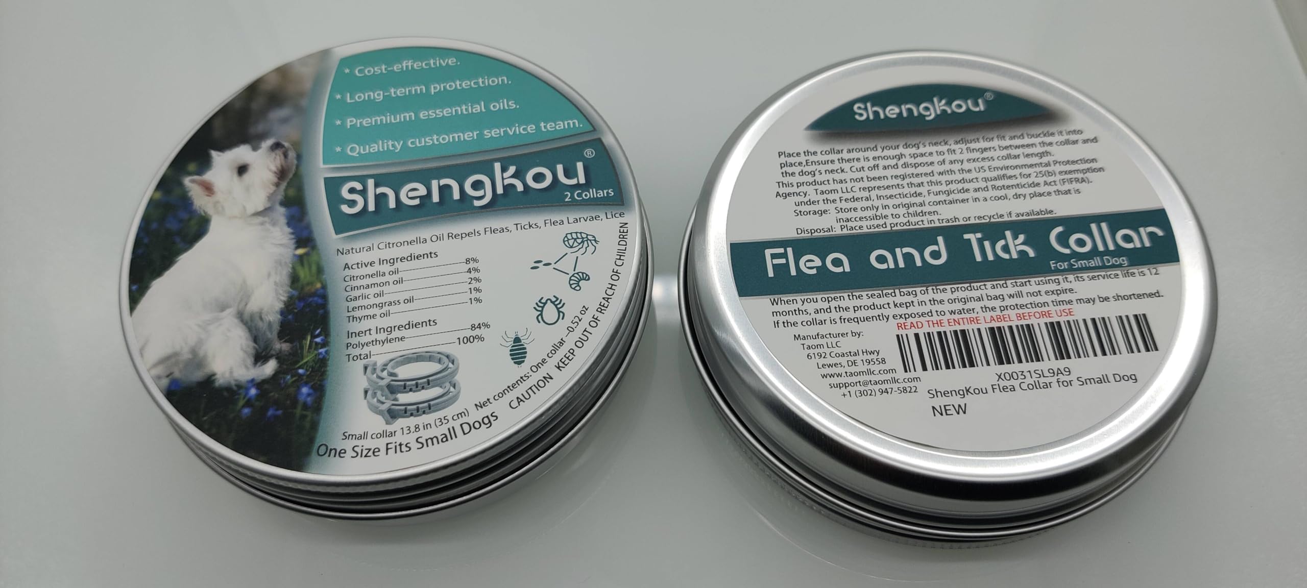 ShengKou collar seguro, puede usarse junto a otros tratamientos antipulgas.