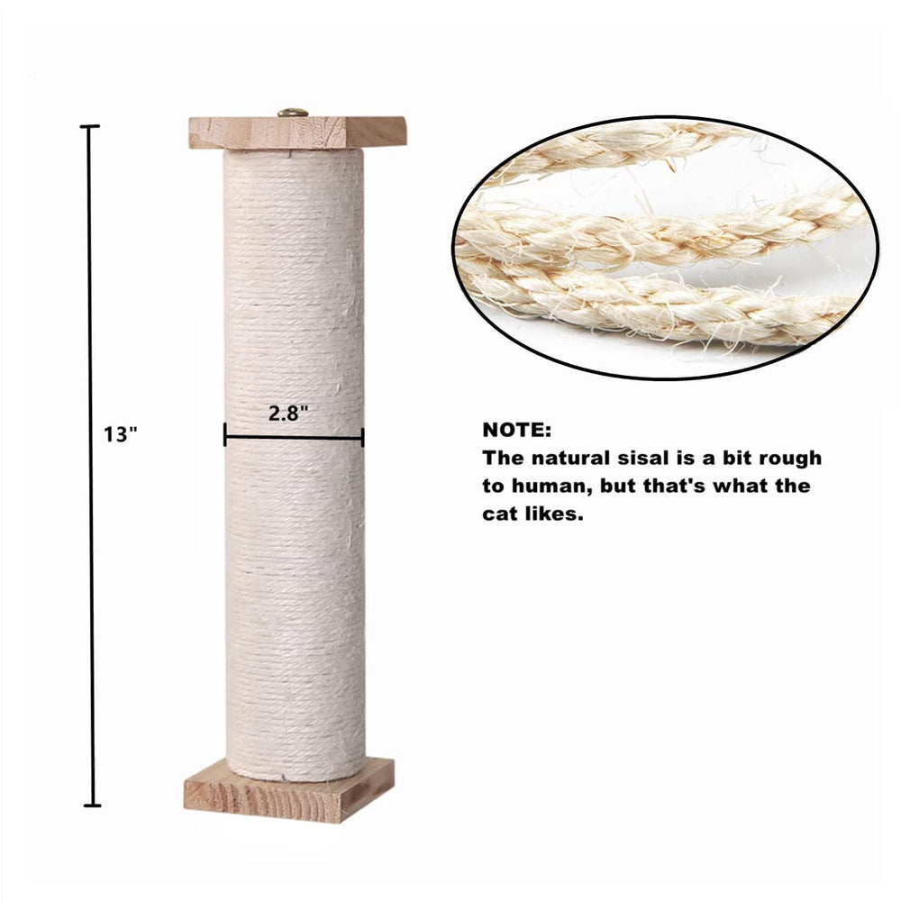 SHENGOCASE poste rascador de jaula con madera sólida y sisal natural