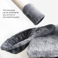 SHENGOCASE hanging toys pom-poms attach to the cat tree for interactive play.