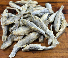Empaque de Minnows liofilizados de Shepherd Boy Farms, snack natural