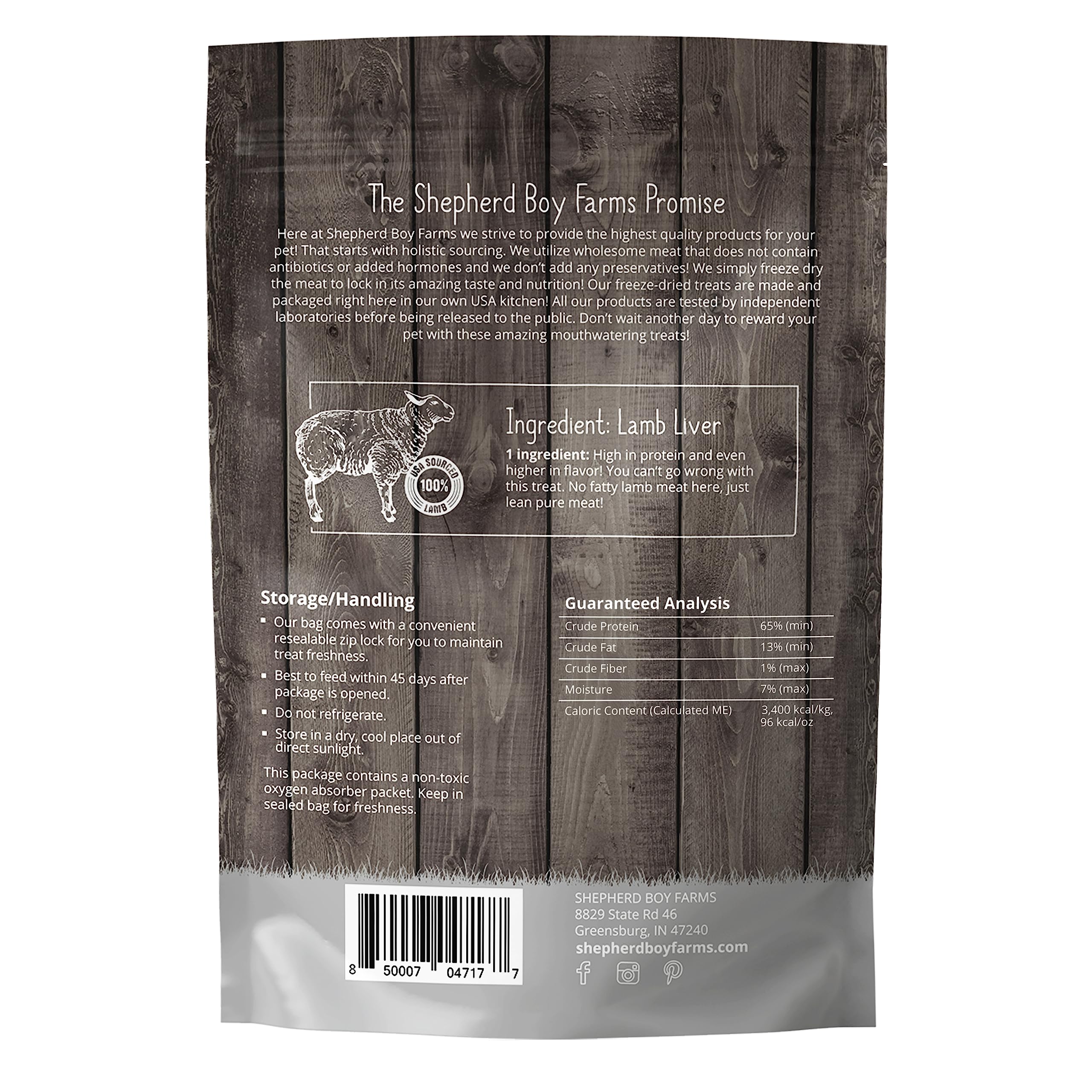 Formato de 85 g de Shepherd Boy Farms, listo para merienda o entrenamiento.