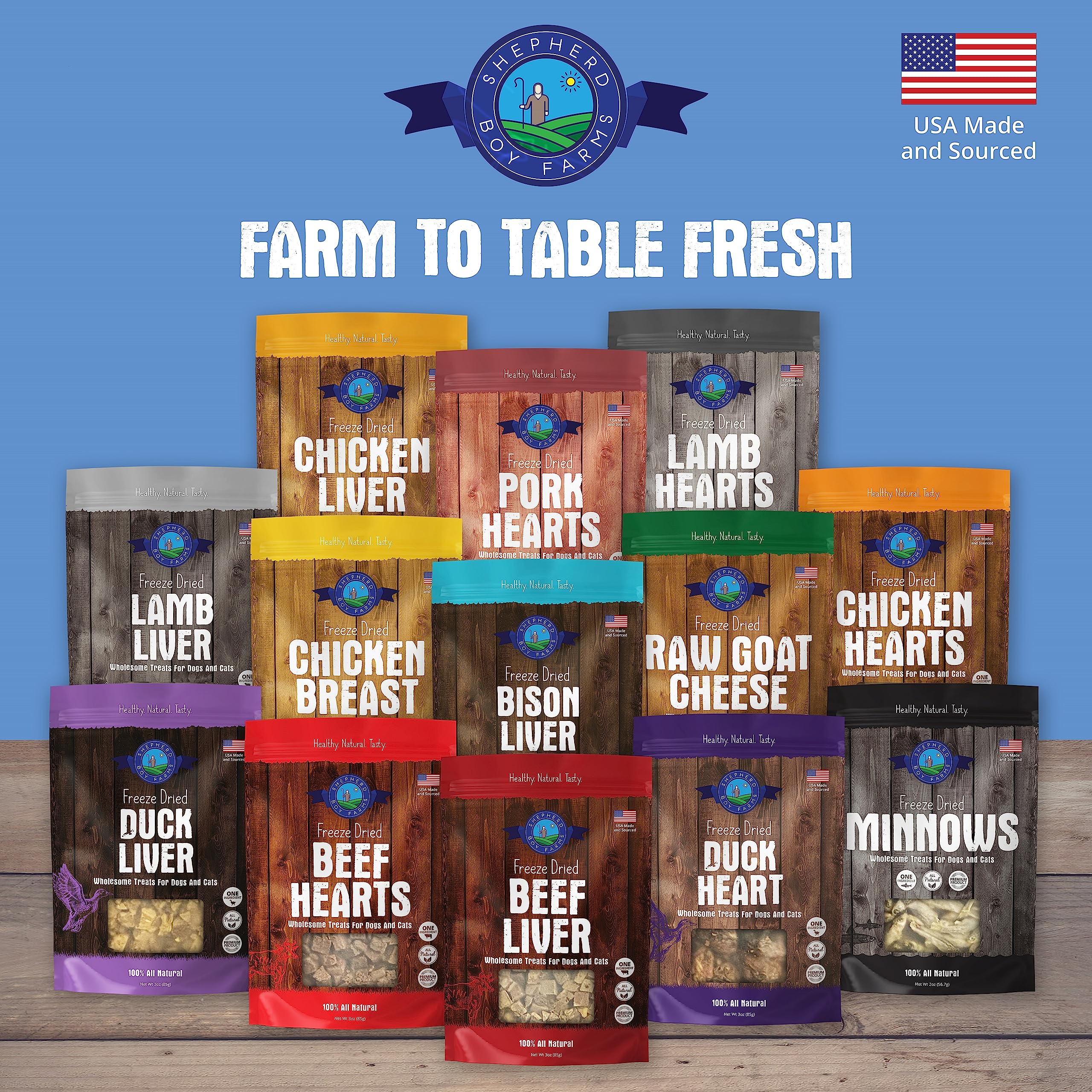 Shepherd Boy Farms presentación 8 oz pollo: golosinas prácticas para recompensas