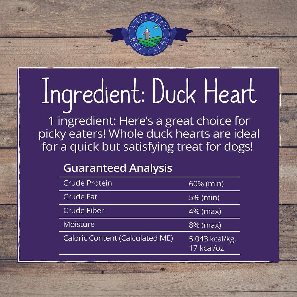Trozo de corazon de pato seco de Shepherd Boy Farms
