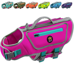 Sheripet chaleco salvavidas para perro en rosa talla M, visibilidad alta para paseos seguros