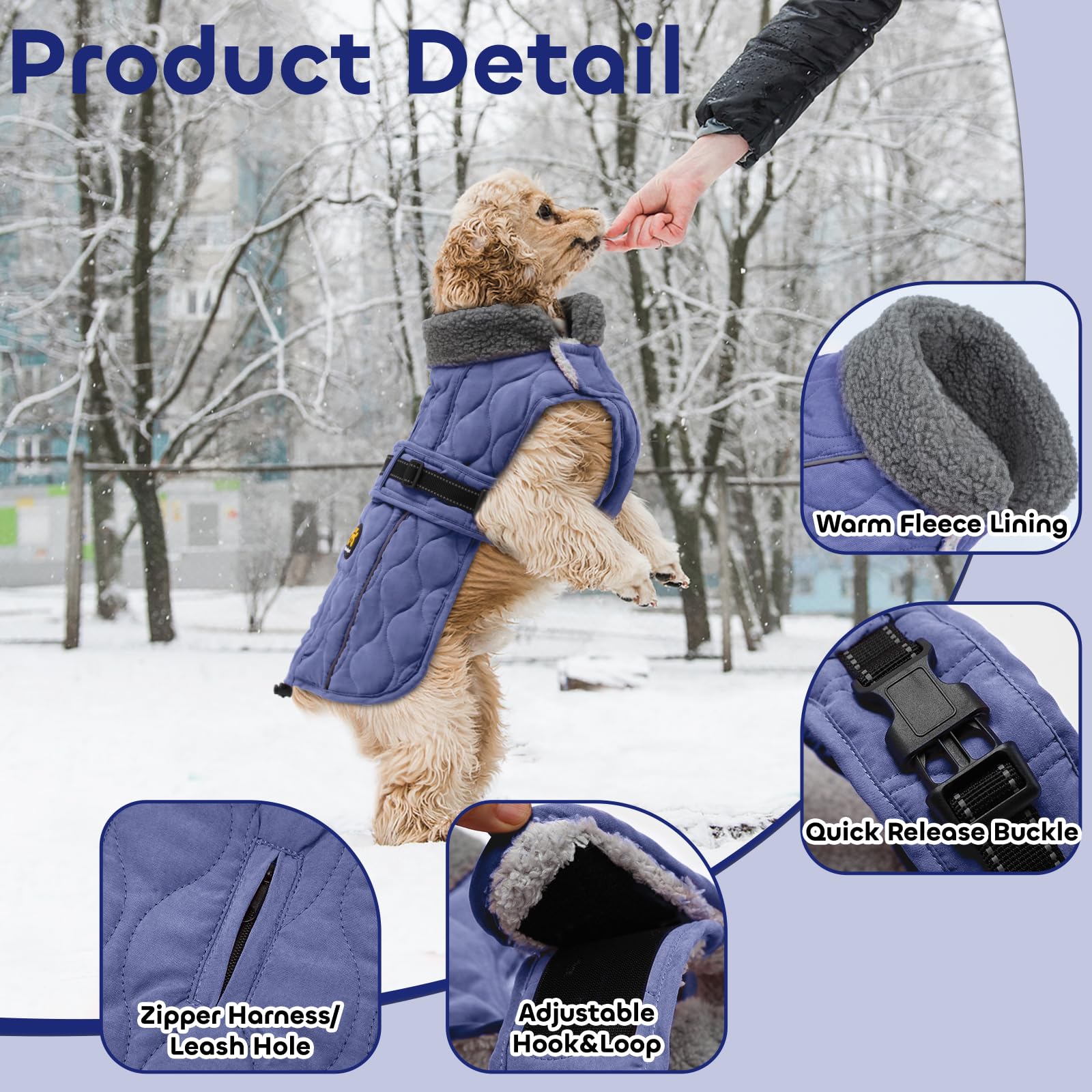 Sheripet chaqueta invierno perro ajustes cintura: ajuste cómodo y seguro para diferentes medidas