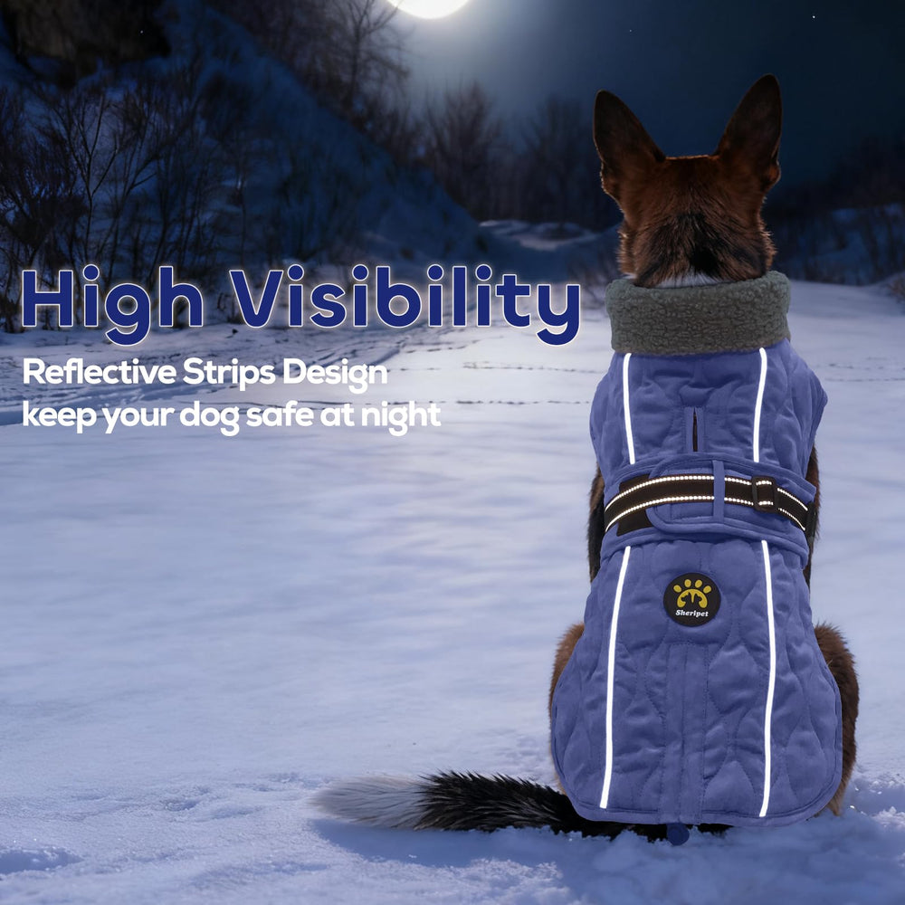 Sheripet chaqueta invierno perro reflectivo: alta visibilidad para paseos en condiciones bajas