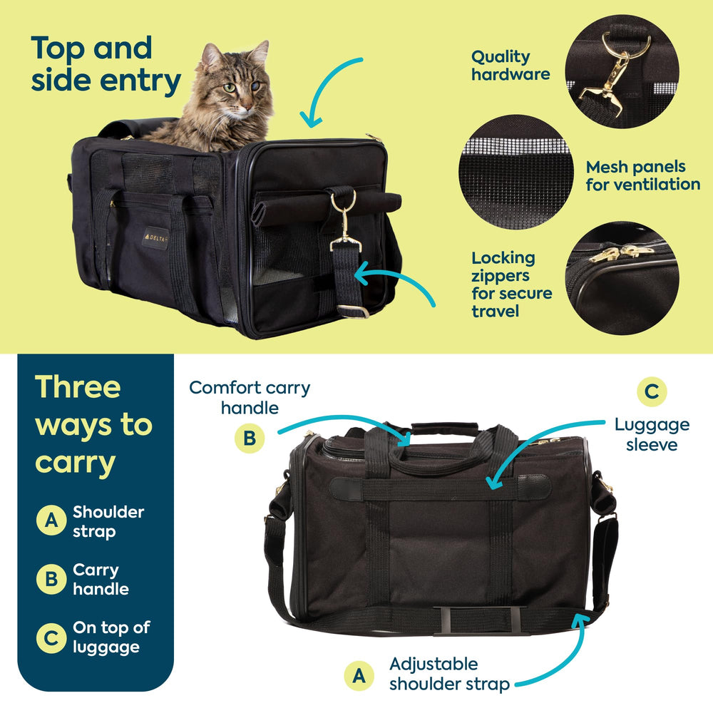 Sherpa Delta Deluxe mediano, acceso lateral para colocar y retirar a tu mascota