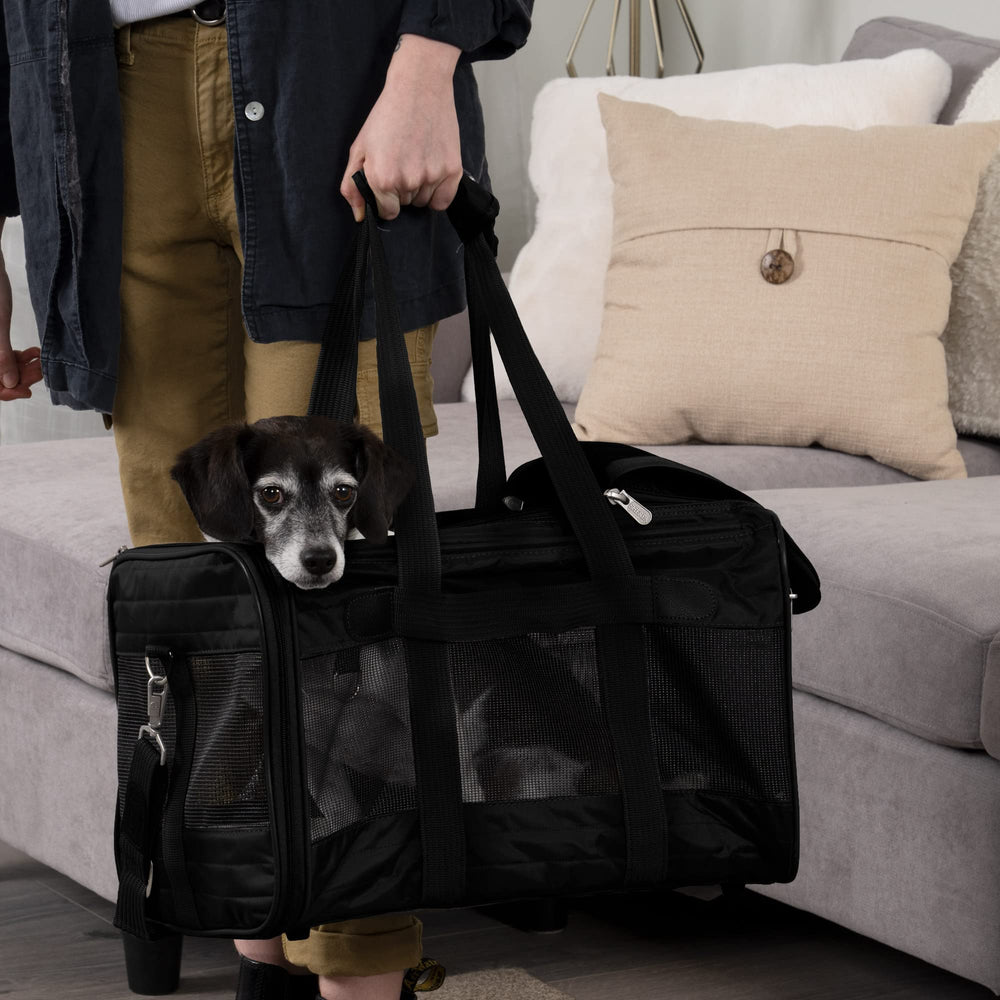 Sherpa Original Deluxe portador mascotas avion negro grande para aerolíneas