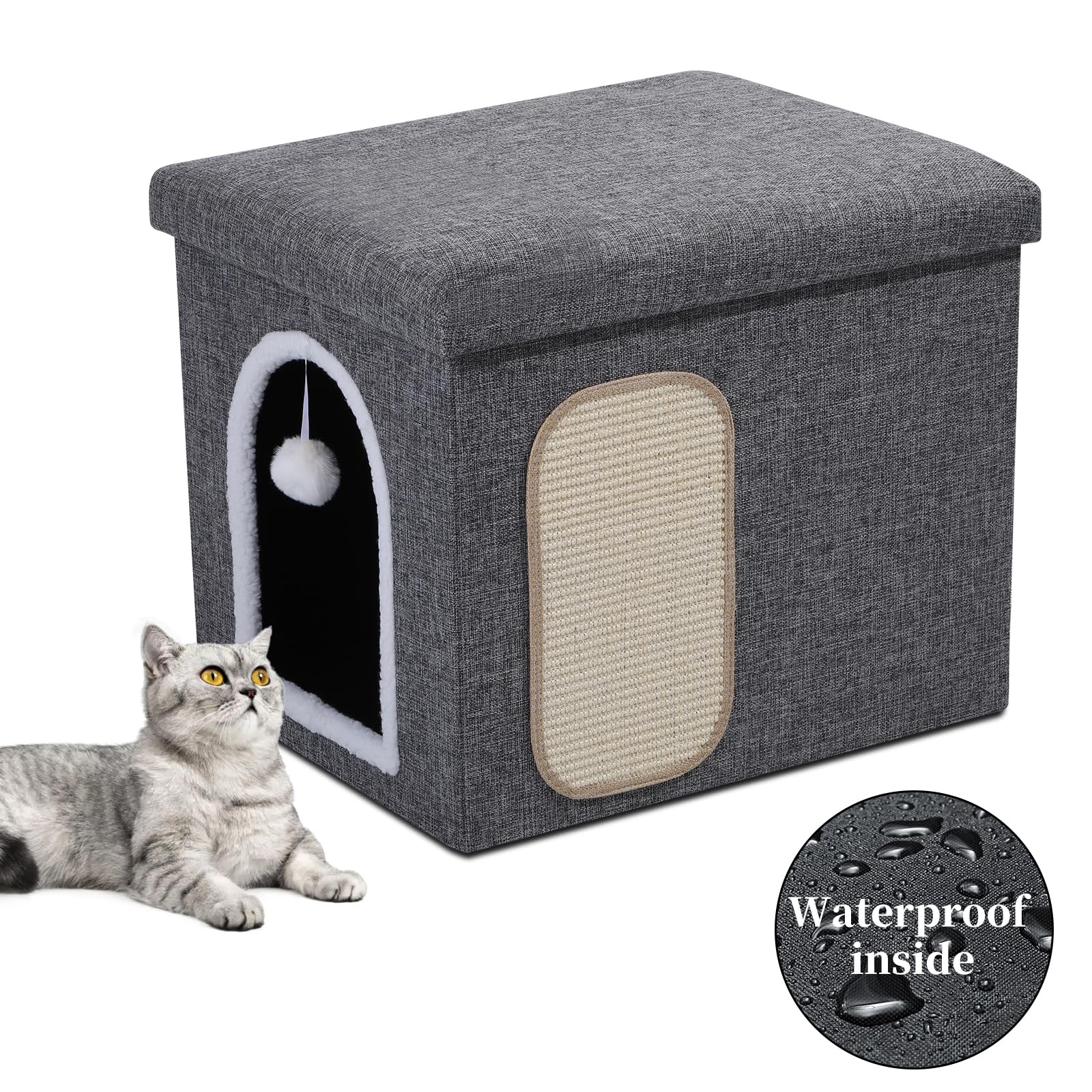 Shikha caja-arena-gato privada, mueble que oculta la caja de arena y reduce olores.
