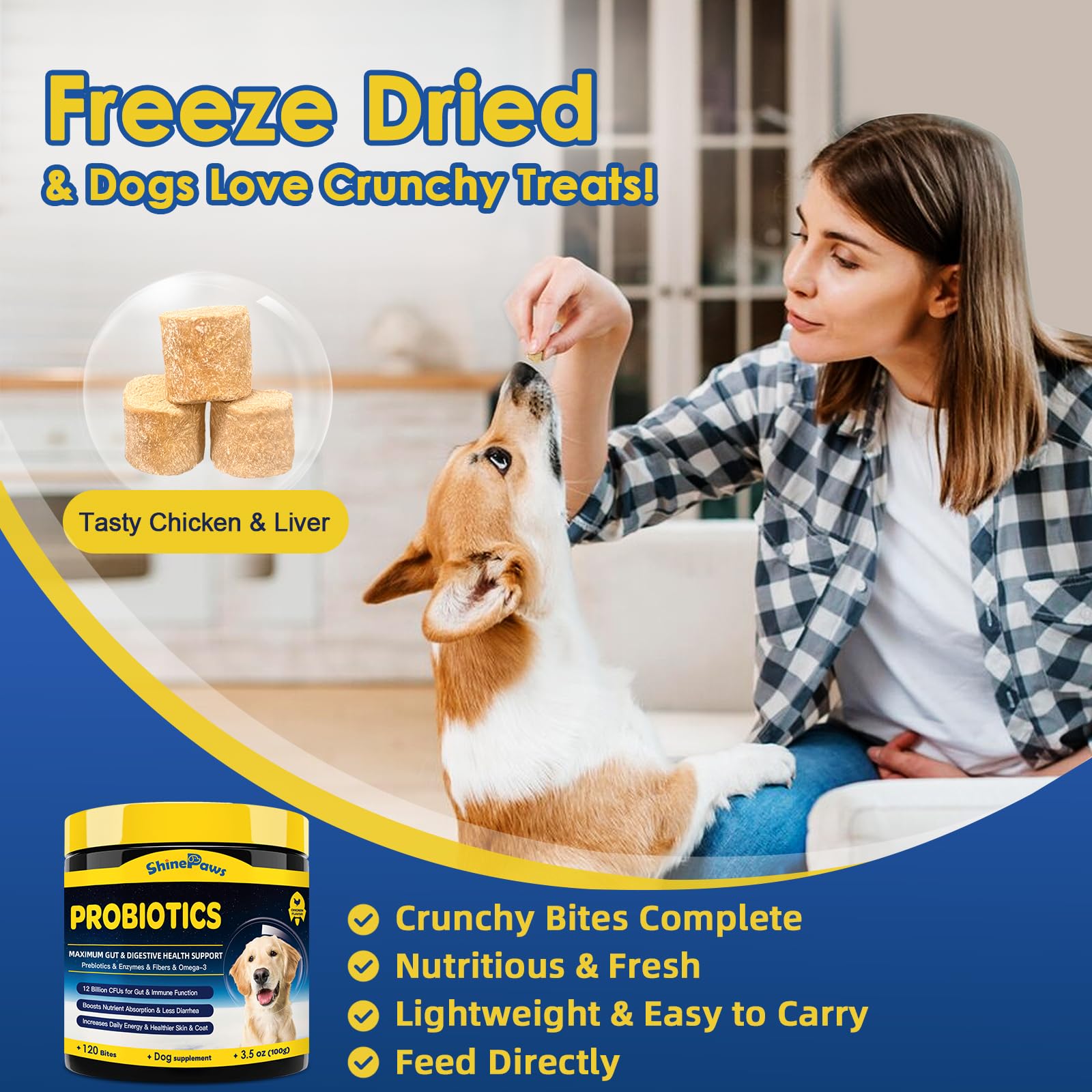 SHINEPAWS Probiotics con vitaminas C y E y zinc para salud general