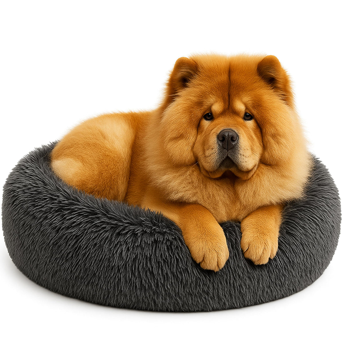 SHINY-V Cama para perro forma dona calma, confort suave para relajación nocturna.