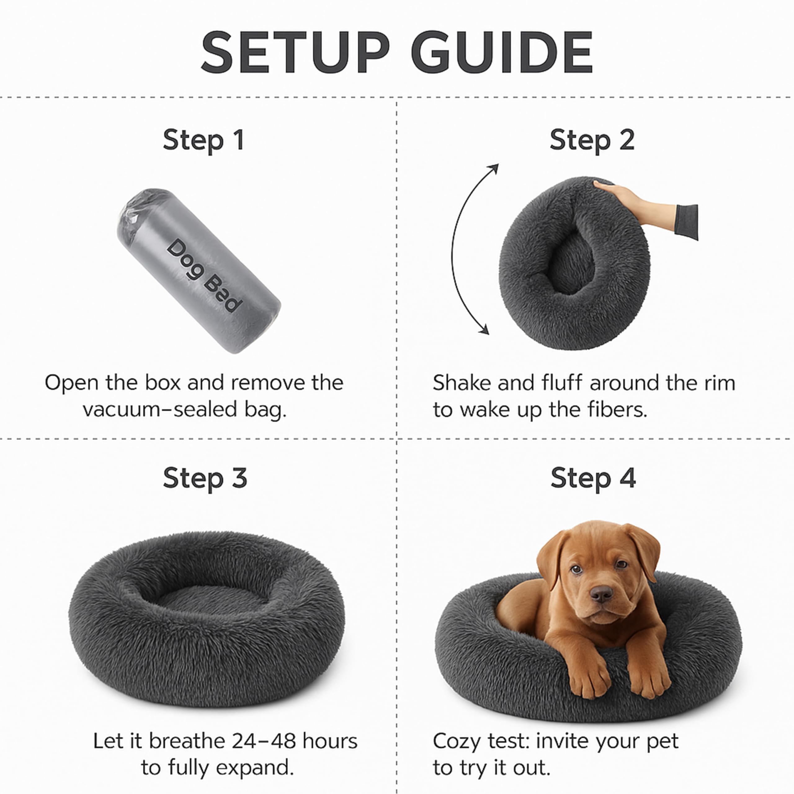 SHINY-V Cama perro funda lavable, mantenimiento sencillo para uso diario.