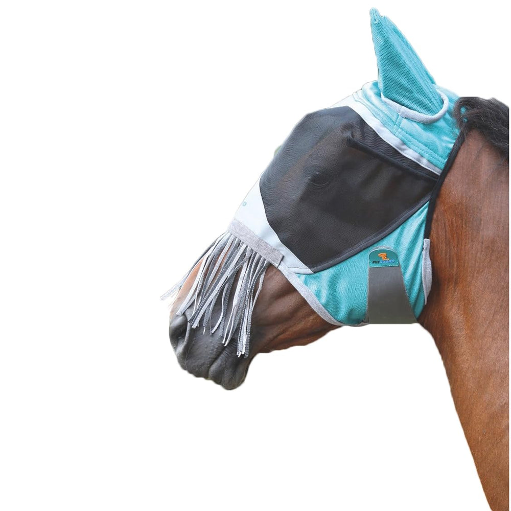 Shires Deluxe Fly Mask franja nasal evita moscas en el hocico